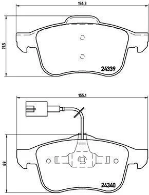 Комплект гальмівних колодок з 4 шт. дисків BREMBO P23103 (фото 1)
