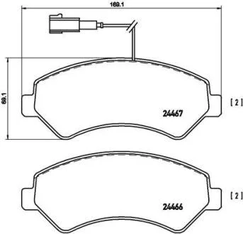 Комплект гальмівних колодок з 4 шт. дисків BREMBO P23136