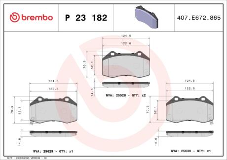 Гальмівні колодки дискові BREMBO P23 182