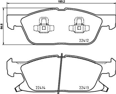 Комплект гальмівних колодок з 4 шт. дисків BREMBO P24 188