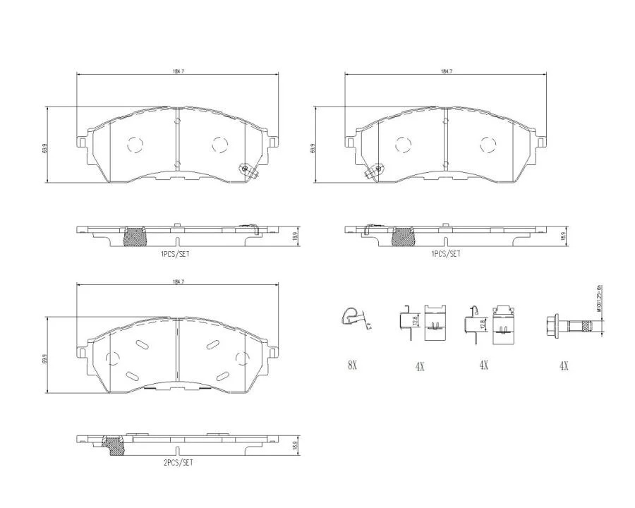 Гальмівні колодки дискові BREMBO P24 225 (фото 1)