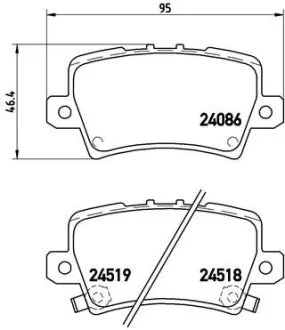 Комплект гальмівних колодок з 4 шт. дисків BREMBO P28038