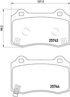 Комплект дискових гальмівних колодок BREMBO P30 074 (фото 1)