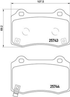 Комплект дискових гальмівних колодок BREMBO P30 074