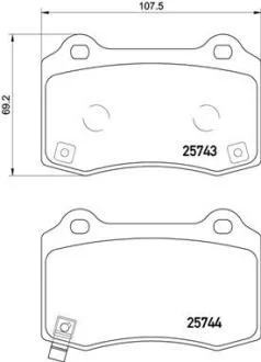Комплект дискових гальмівних колодок BREMBO P30 074