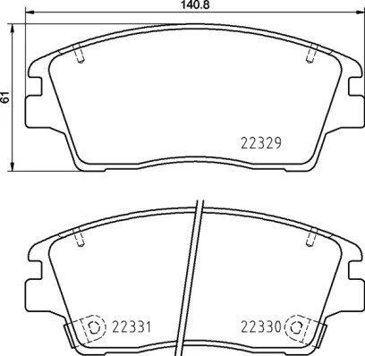 Комплект гальмівних колодок з 4 шт. дисків BREMBO P30096 (фото 1)