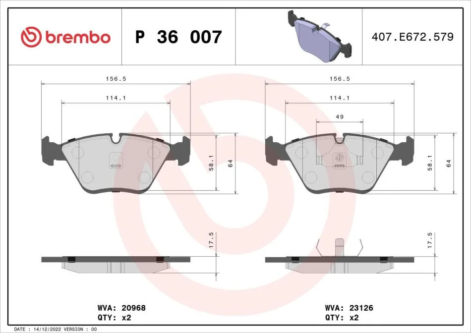 Гальмівні колодки дискові BREMBO P36 007 (фото 1)
