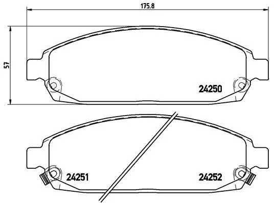 Комплект гальмівних колодок з 4 шт. дисків BREMBO P37 010 (фото 1)