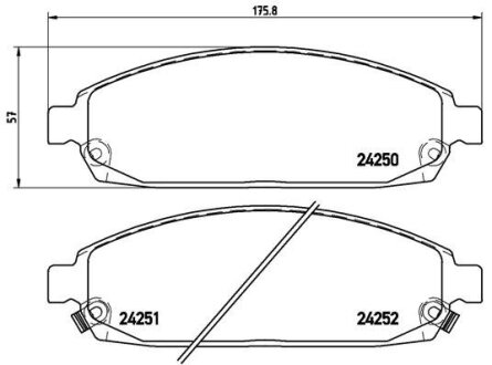 Комплект гальмівних колодок з 4 шт. дисків BREMBO P37 010