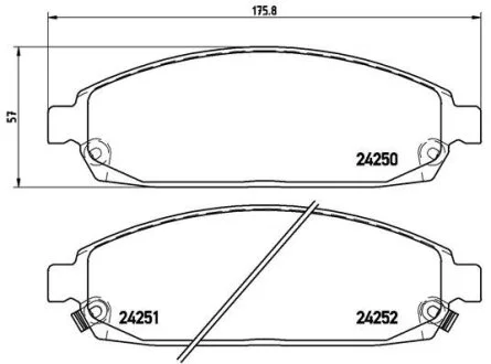 Комплект гальмівних колодок з 4 шт. дисків BREMBO P37 010