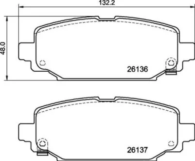 Колодка гальм. диск. задн. (вир-во) BREMBO P 37 026