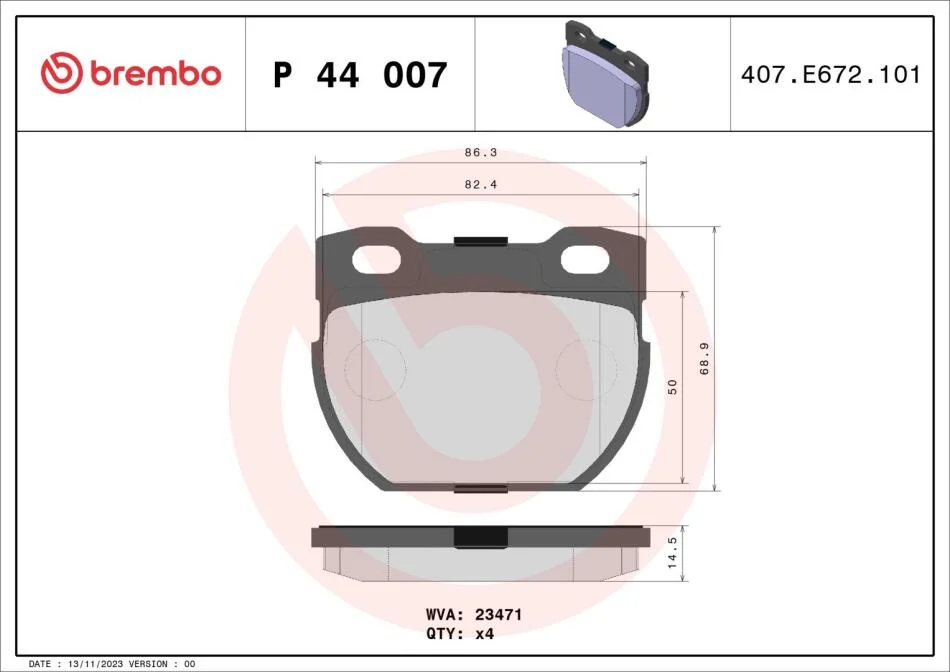 Гальмівні колодки дискові BREMBO P44 007 (фото 1)