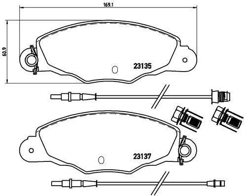 Гальмівні колодки дискові BREMBO P61 061 (фото 1)