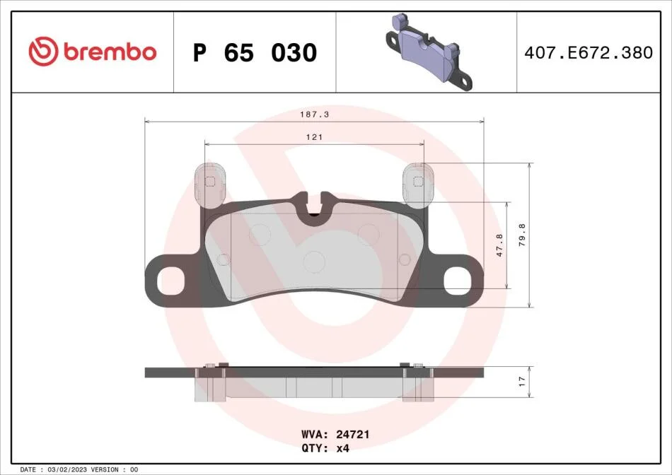 Гальмівні колодки дискові BREMBO P65 030 (фото 1)
