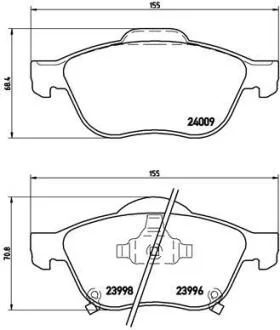 Гальмівні колодки, дискові BREMBO P 83 043