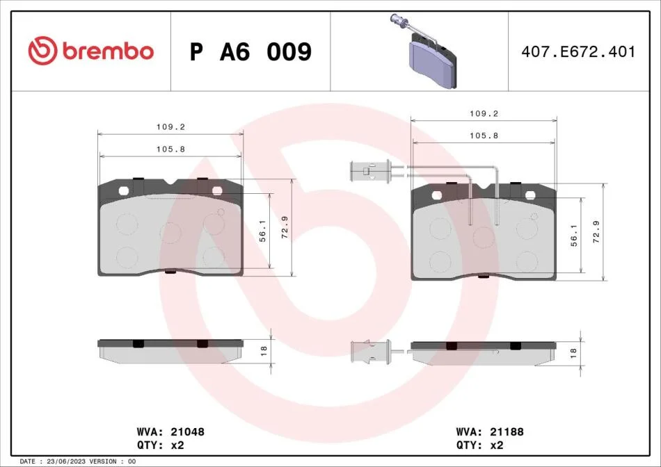 Гальмівні колодки дискові BREMBO PA6 009 (фото 1)