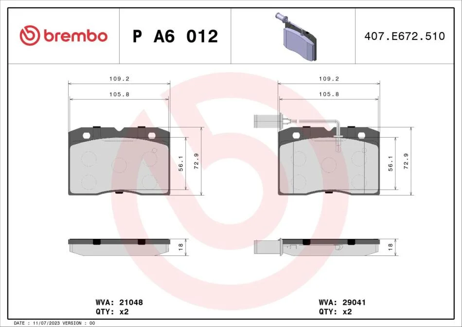 Гальмівні колодки дискові BREMBO PA6 012 (фото 1)