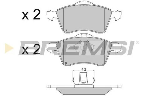 Гальмівні колодки пер. T4 2.5TDI 96-03 (R15) (ATE) BREMSI BP2723
