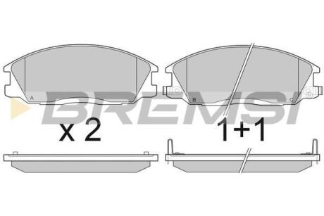 Комплект гальмівних накладок, дискове гальмо BREMSI BP2909