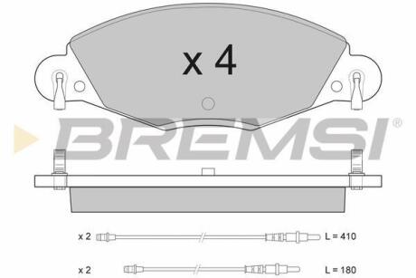 Комплект гальмівних накладок, дискове гальмо BREMSI BP2937