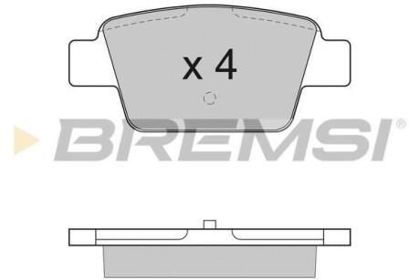 Комплект гальмівних накладок, дискове гальмо BREMSI BP2947