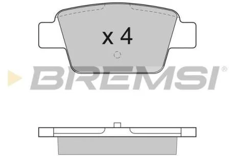 Комплект гальмівних накладок, дискове гальмо BREMSI BP2947