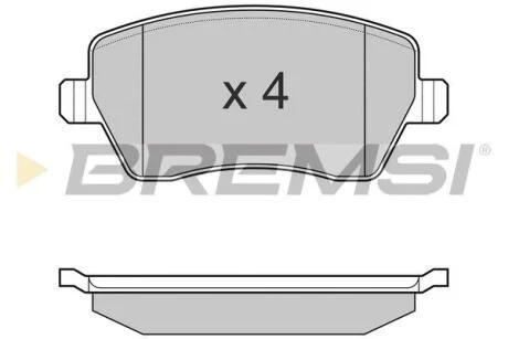 Комплект гальмівних накладок, дискове гальмо BREMSI BP3026