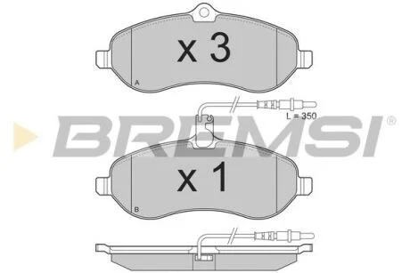Комплект гальмівних накладок, дискове гальмо BREMSI BP3283