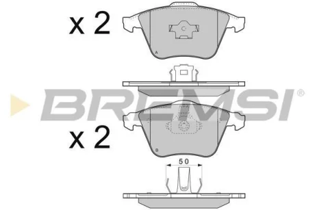 Гальмівні колодки перед. Opel Vectra C/Saab 9-3 02- (ATE/17-19") BREMSI BP3301