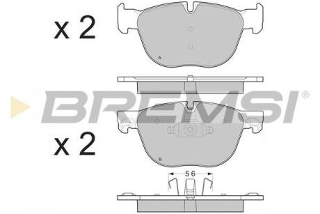 Комплект гальмівних накладок, дискове гальмо BREMSI BP3371