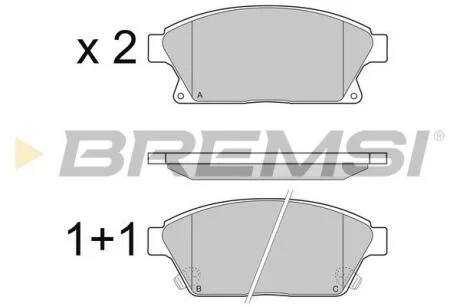 Комплект гальмівних накладок, дискове гальмо BREMSI BP3405