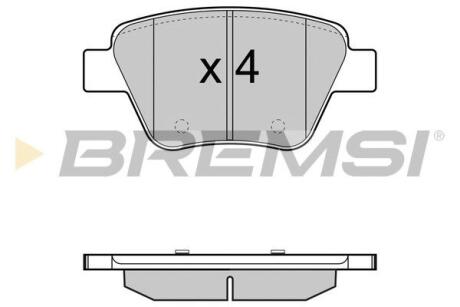 Комплект гальмівних накладок, дискове гальмо BREMSI BP3429