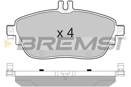 Комплект гальмівних накладок, дискове гальмо BREMSI BP3496