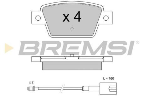 Комплект гальмівних накладок, дискове гальмо BREMSI BP3511