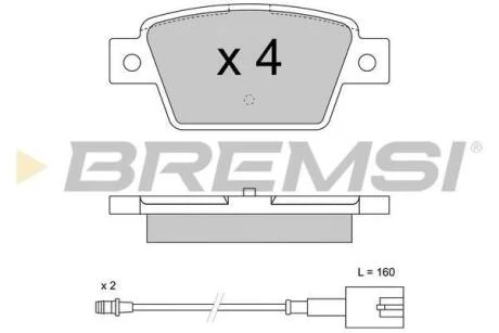 Комплект гальмівних накладок, дискове гальмо BREMSI BP3511