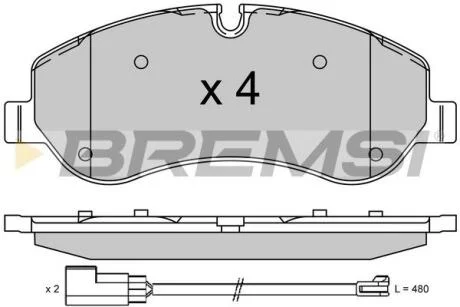 Комплект гальмівних накладок, дискове гальмо BREMSI BP3525