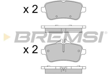 Комплект гальмівних накладок, дискове гальмо BREMSI BP3538