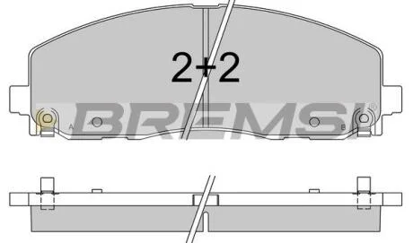 Комплект гальмівних накладок, дискове гальмо BREMSI BP3543