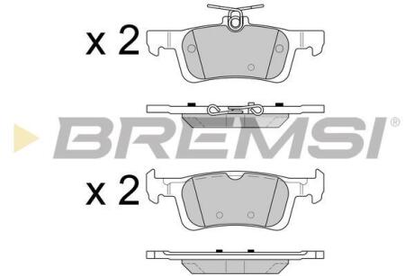 Комплект гальмівних накладок, дискове гальмо BREMSI BP3602