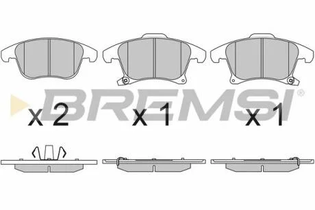 Комплект гальмівних накладок, дискове гальмо BREMSI BP3655