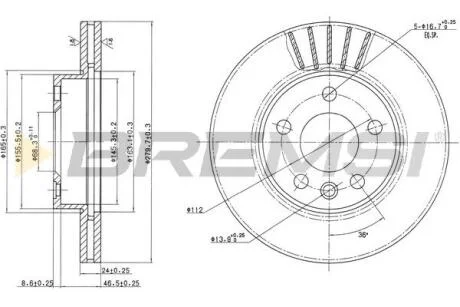 Гальмівний диск BREMSI CD7010V