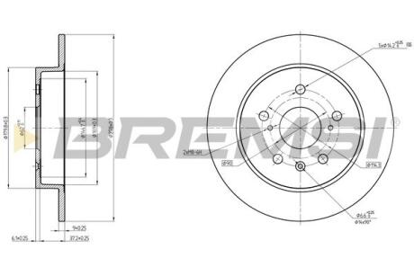 Гальмівний диск BREMSI CD8075S