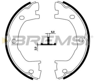 Комплект гальмівних колодок, стоянкове гальмо BREMSI GF0183