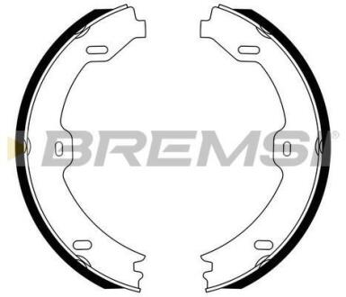 Комплект гальмівних колодок, стоянкове гальмо BREMSI GF0312