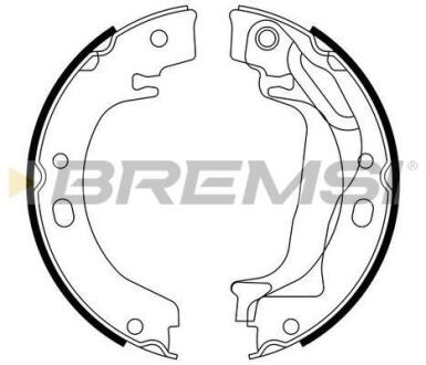 Комплект гальмівних колодок, стоянкове гальмо BREMSI GF0970