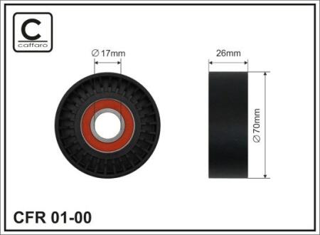 Ролік до натяжного механізму Audi/VW 1.0/1.4/1.6 CAFFARO 01-00
