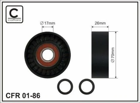 70x17x26 Ролик паска приводного BMW 3 (E46) 1.8D, 2.0D 01- CAFFARO 0186