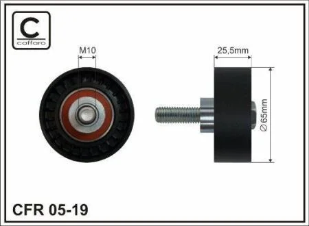 65x10x25 Ролик паска приводного Fiat Stilo 1.8 16v 01- CAFFARO 0519