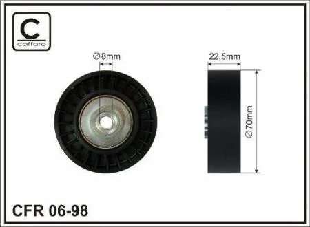 70x8x22,5 Ролик паска приводного Bmw E36/E34/E39 2,5 TD CAFFARO 0698