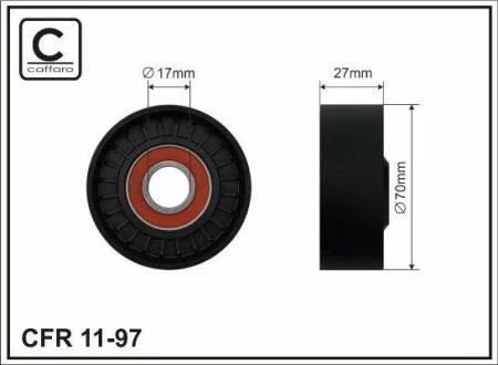 70x17x27 Ролик паска приводного Toyota Avensis sedan (T25) 03 - 08 CAFFARO 1197